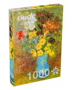 Puzzle Enjoy de 1000 de piese - Vaza cu margarete si anemone